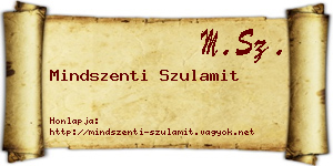 Mindszenti Szulamit névjegykártya